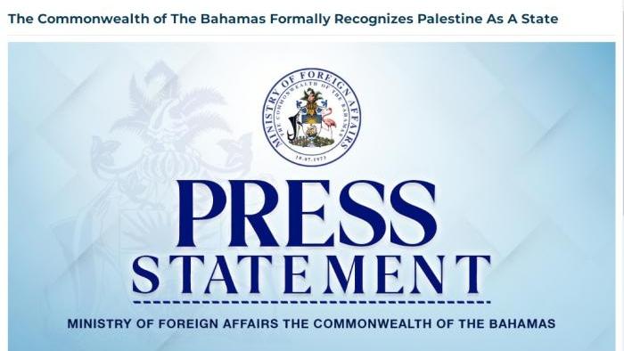 巴哈马外交部：巴哈马正式承认巴勒斯坦国